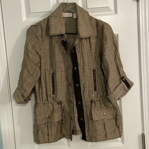 Chico’s Pinstripe Utility Jacket Size 0